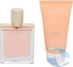 Hugo Boss Alive Geschenkset - 50ml Eau De Parfum + 75ml Bodylotion -Parfum Korting Winkel 1200x1100