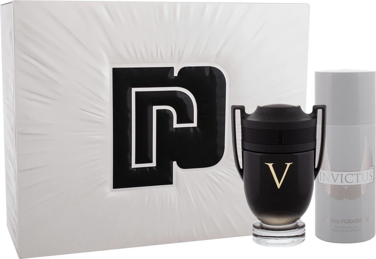 Paco Rabanne Invictus Victory Giftset -100 Ml Eau De Parfum Spray + 150 Ml Deodorant Spray - Cadeauset Voor Heren 2 Paco Rabanne Invictus Victory Giftset -100 Ml Eau De Parfum Spray + 150 Ml Deodorant Spray - Cadeauset Voor Heren - Afbeelding 2