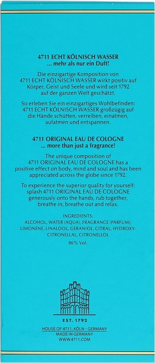 4711 200 Ml - Eau De Cologne - Unisex 3 4711 200 Ml - Eau De Cologne - Unisex - Afbeelding 3